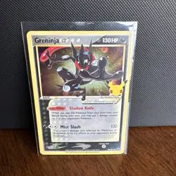 Greninja Gold Star SWSH144 Celebrations Black Star Promo 2021 Pokemon Card Swirl - Image 1
