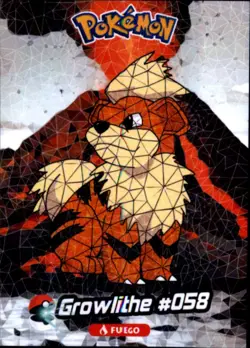 Pokemon Crystal Card Collection Set #058 Growlithe Cracked Ice Holo Foil - Image 1
