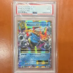 Pokemon TCG M Blastoise EX 22/108 Evolutions Holo Full Art PSA 9 2016 - Image 1