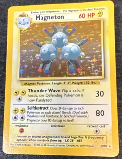 Magneton 9/102 Pokemon Base Set Holo Rare 1999 WOTC 60HP Vintage Hologram Card💎 - Image 2