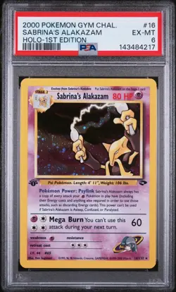 2000 Pokemon Gym Challenge Sabrina's Alakazam Holo-1st Edition 16/132 PSA 6 - Image 1