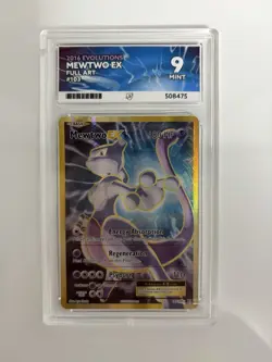 Pokemon TCG Mewtwo EX Evolutions Full Art Holo 103 Ace 9 Graded Minor Crack - Image 2