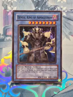 SOI-EN035 Demise, King Of Armagedon Super Rare 1st Edition LP! YuGiOh TCG - Image 1