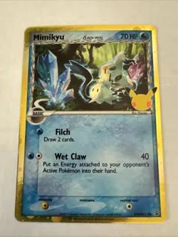 Pokemon Card - Mimikyu Sword & Shield Celebrations Promo SWSH136 Holo NM - Image 1
