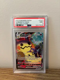 Mimikyu VMAX TG17 PSA 9 Brilliant Stars Pokemon Sword and Shield Graded card - Image 1
