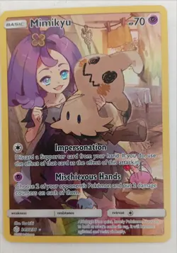 Pokemon Mimikyu Full Art Trading Card Sun Moon Cosmic Eclipse 245/236 Holo TCG - Image 1