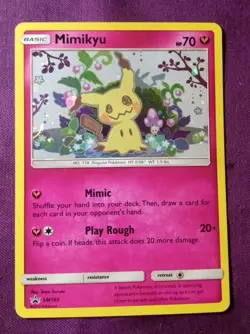 🔥Mimikyu SM163 Holo Pokemon Sun Moon Team Up Black Star Blister Promo Card - Image 2