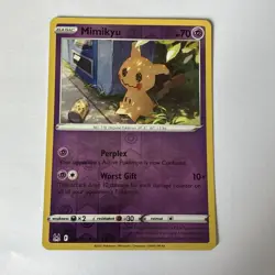 Pokemon TCG Mimikyu Lost Origin Reverse Holo Rare Card 080/196 NM Condition - Image 1