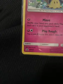 DAMAGED Mimikyu Sun & Moon Black Star Promo SM163 Holo Pokemon TCG Card - Image 4