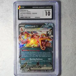 CGC 10 Charizard ex 125/197 Obsidian Flames Holo English Pokemon TCG 2023 - Image 1