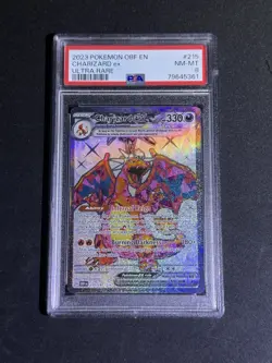 Pokemon TCG Charizard ex Sv03: Obsidian Flames 215/197 Ultra Rare PSA 8 - Image 1