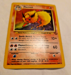 Pokemon TCG Flareon 3/64 Jungle Holo Rare WOTC Vintage Card LP/MP - Image 2