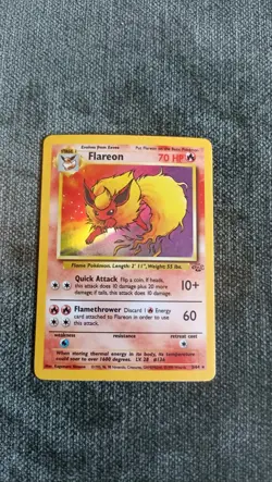 Jungle Flareon 3/64 Holo Rare Pokemon TCG WOTC 1999 English Vintage Near Mint - Image 2