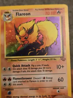 Pokemon TCG Flareon Jungle Holo Rare Card 3/64 1999 Edition - Image 2