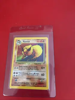 Pokemon TCG Flareon Jungle 3/64 Unlimited Holo Rare *No Symbol Error LP - Image 1
