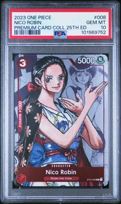 2023 ONE PIECE PREMIUM CARD COLLECTION 25TH EDITION #008 NICO ROBIN PSA 10 - Image 1
