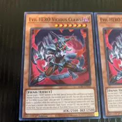 Yugioh! 3x Evil HERO Vicious Claws ALIN-EN005 Common 1st Ed NM - Image 2