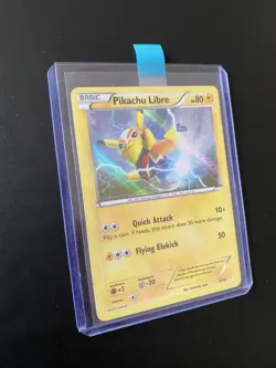 PIKACHU LIBRE 30/30 XY Trainer Kit 2016 Holo Rare Pokemon Card LP/MP - Dented - Image 1