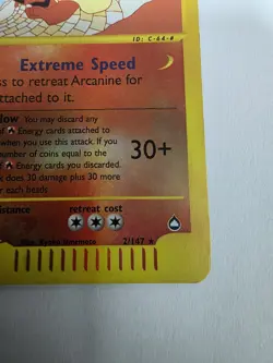 Pokemon TCG Arcanine 2/147 Aquapolis Reverse Holo Rare WOTC 2003 Vintage - Image 4
