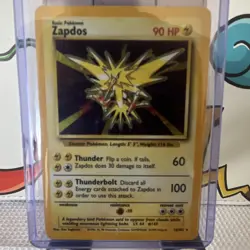 Pokemon TCG Base Set Zapdos 16/102 Holo Rare 90 HP Basic English 1999 WOTC - Image 1