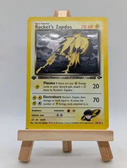 2000 Pokemon Gym Challenge 1st Edition #15/132 Rocket's Zapdos Holo LP - Image 1