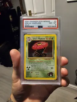 Pokemon TCG Erika's Vileplume Holo Rare Card 005/132 Gym Heroes PSA 8 - Image 1