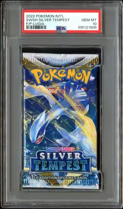 PSA 10 GEM MINT Silver Tempest (Lugia Art) SEALED Pokemon Card Booster Pack 909 - Image 2