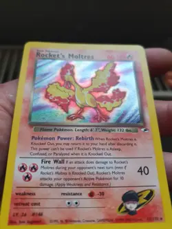 Pokemon TCG Rocket's Moltres Gym Heroes Holo Card 12/132 Rare Lp - Nm - Image 2