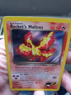 Pokemon TCG Rocket's Moltres Gym Heroes Holo Card 12/132 Rare Lp - Nm - Image 3