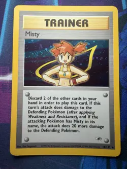 Pokemon TCG Misty Trainer Card Gym Heroes 18/132 Holo Rare LP/NM - Image 1