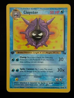 1st Edition Cloyster 32/62 Fossil Set Pokemon Card WOTC TCG Non Holo - Image 1