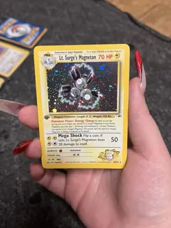 Pokemon TCG Lt. Surge's Magneton Gym Heroes Holo Card 8/132 1st Edition Rare - Image 1