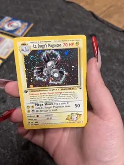 Pokemon TCG Lt. Surge's Magneton Gym Heroes Holo Card 8/132 1st Edition Rare - Image 3