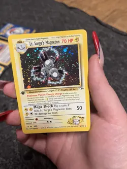 Pokemon TCG Lt. Surge's Magneton Gym Heroes Holo Card 8/132 1st Edition Rare - Image 4