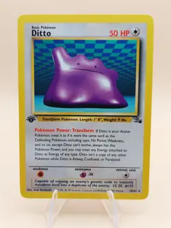 Ditto 1st Edition Fossil 18/62 Non-Holo Rare Pokemon Card - WOTC 1999 - Image 1