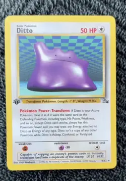 1st Edition Ditto 18/62 Non-Holo Rare Pokemon Fossil Set 1999 - Near Mint NM - Image 1