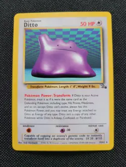 Pokemon fossil red logo 3rd print 1999 2000 Ditto 18/62 - Image 1