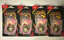 Pokemon TCG ME05 Pitch Black Slowpoke Blister Lot of 4 Sealed Promo Coin - Image 1