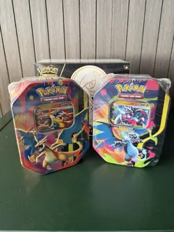 Pokemon TCG Mega Charizard X and Y Tins - Brand New & Factory Sealed x2 - Image 1