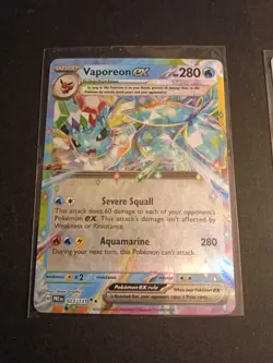 Pokemon TCG English Holo 2 Card Lot Vaporeon ex 023/131 Sylveon ex 086/191 Tera - Image 2