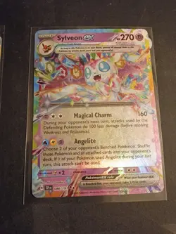 Pokemon TCG English Holo 2 Card Lot Vaporeon ex 023/131 Sylveon ex 086/191 Tera - Image 3