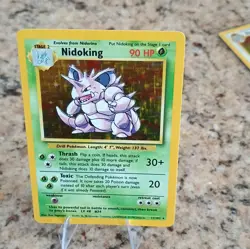 Pokemon TCG Base Set Nidoking 11/102 Holo Rare English 1999 WOTC 90 HP - Image 1