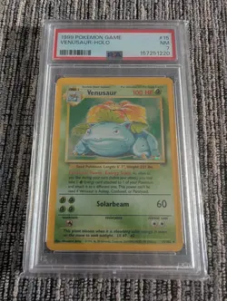 Pokemon TCG Venusaur 15/102 Base Set Unlimited 1999 WOTC Holo Rare PSA 7 - Image 1