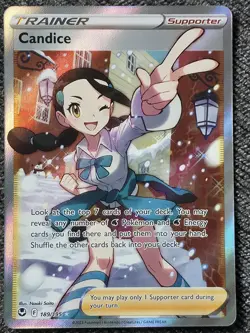 Pokemon TCG Candice Full Art Trainer Silver Tempest Holo Card 189/195 Mint - Image 2