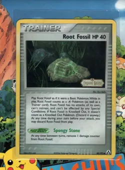 Pokemon TCG Root Fossil 80/92 Trainer Legend Maker Stamped Holo NM - Image 1