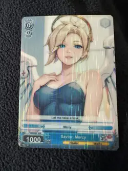 Mercy Full Art Anime Story Pokemon Waifu Trading Card Holofoil Glow In Dark - Image 1