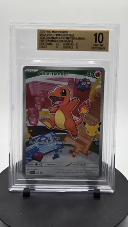 Pokemon TCG Mega Evolution Promo Charmander 038 Black Star Promo Holo Eng BGS 10 - Image 1