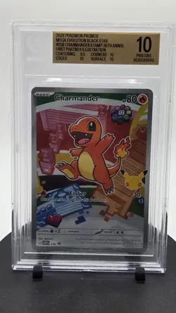 Pokemon TCG Mega Evolution Promo Charmander 038 Black Star Promo Holo Eng BGS 10 - Image 2