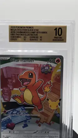 Pokemon TCG Mega Evolution Promo Charmander 038 Black Star Promo Holo Eng BGS 10 - Image 3