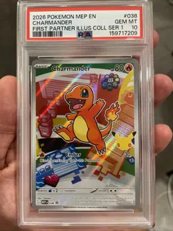 PSA 10 Charmander 038 Mega Evolution Promo First Partner Series 1 Holo EN - Image 1